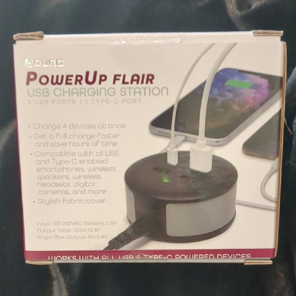 PowerUp Flair USB Charging Station - Gray - Picture 2 of 4